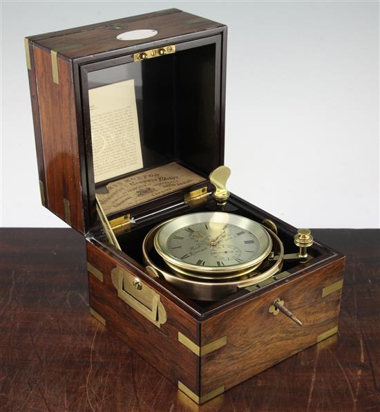 A Victorian two day marine chronometer, by Richard Hornby of Liverpool, No.1034, 7.25in.